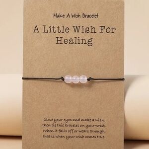 A Little Wish For Healing Pink Bead Adjustable Bracelet